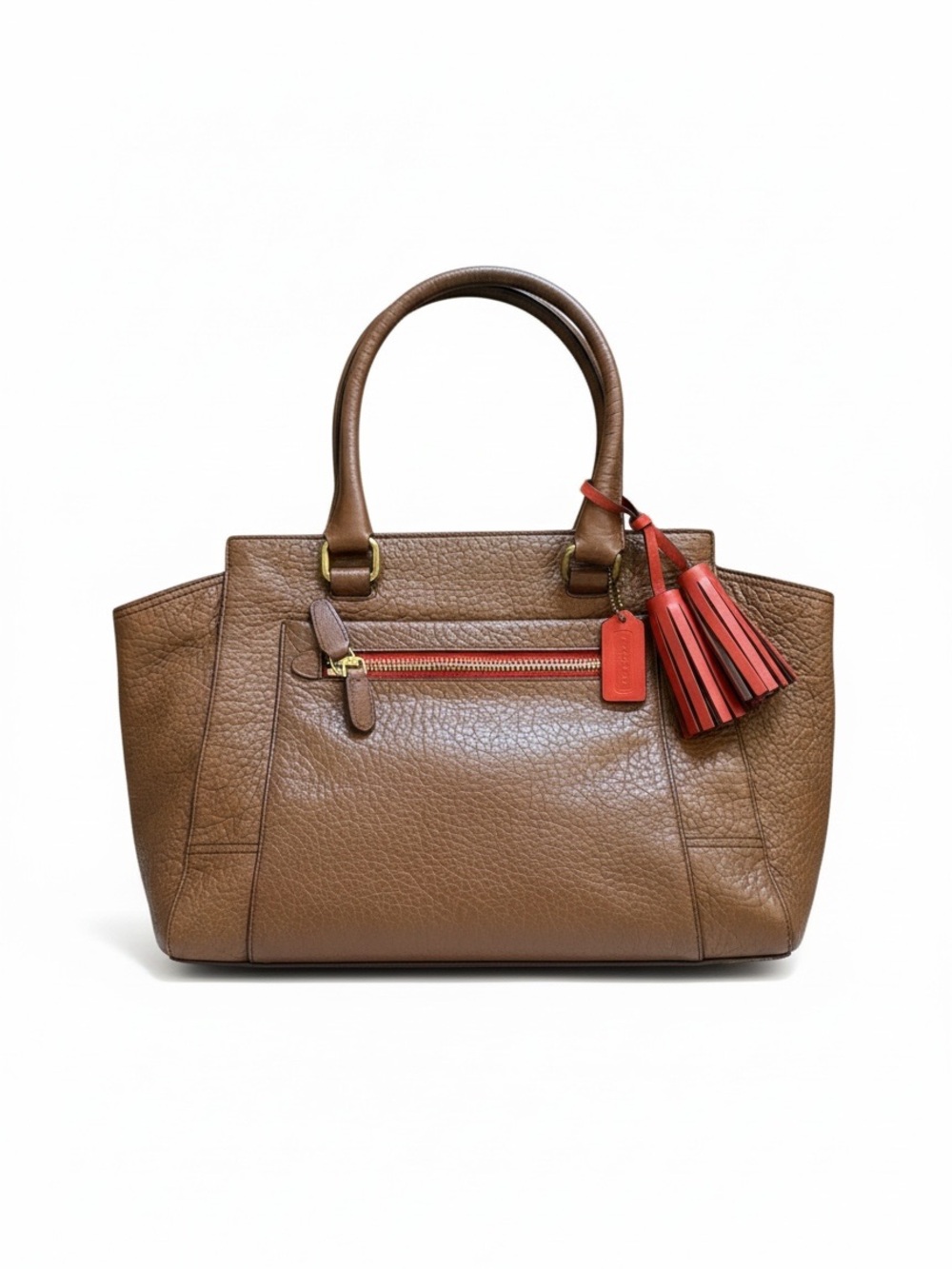 Coach Legacy Candace Medium Carryall Brown Pebble Leather with Callout